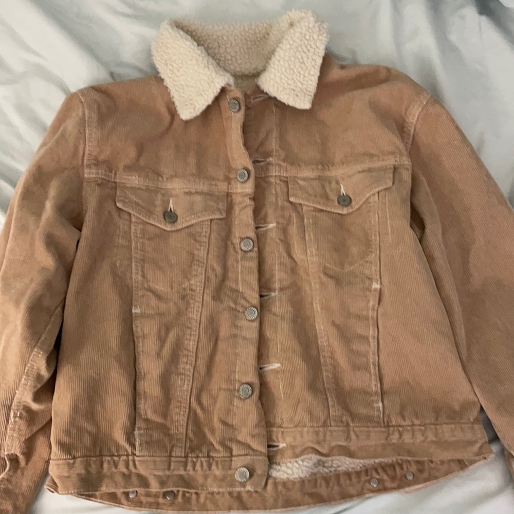 Brandy Melville Corduroy Fuzzy Jacket